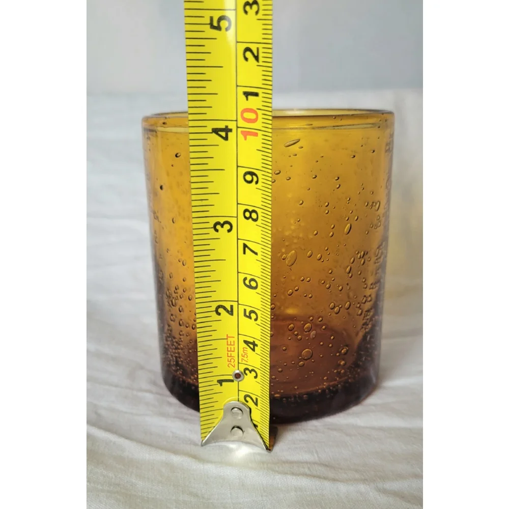 Artland Iris Amber bubble Serving Bowl and Double Old‎ Fashioned Glass